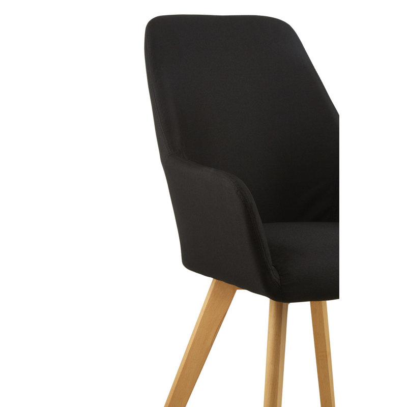 Kai 51cm H Polyester Blend Upholstered Armchair, Black