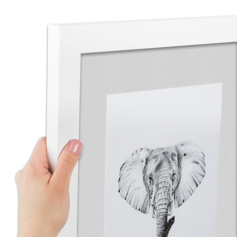 Wood Matte Picture Frame with Mat, Candlewick