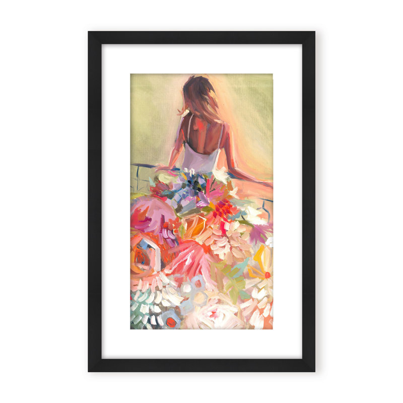 Nature Inspired Blossom Reverie: The Enigmatic Backdrop, Black, 24" H x 16" W x 1.125" D, Framed Print