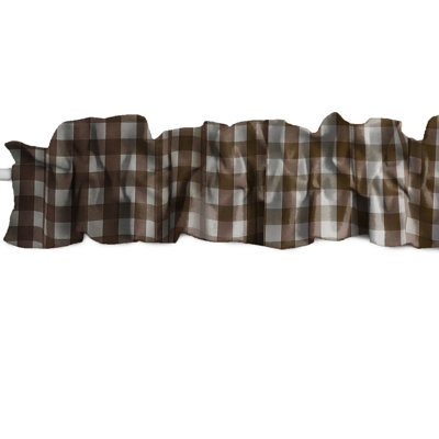 Gingham Checkered Print Sleeve Topper Window Valance