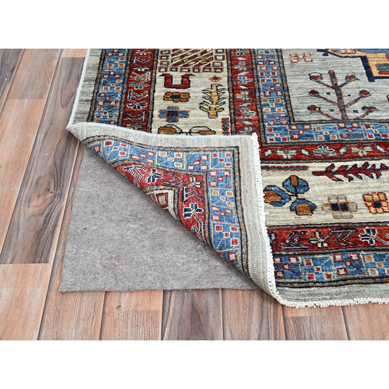 Tapis oriental rectangulaire gris en laine noué à la main 8 pi 8 po x 11 pi 9 po - MOA10286537