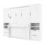Lit double mural blanc avec tablette de rangement latérale et sous le lit rabattable pour tablettes à tiroirs intégrés Tidy Living