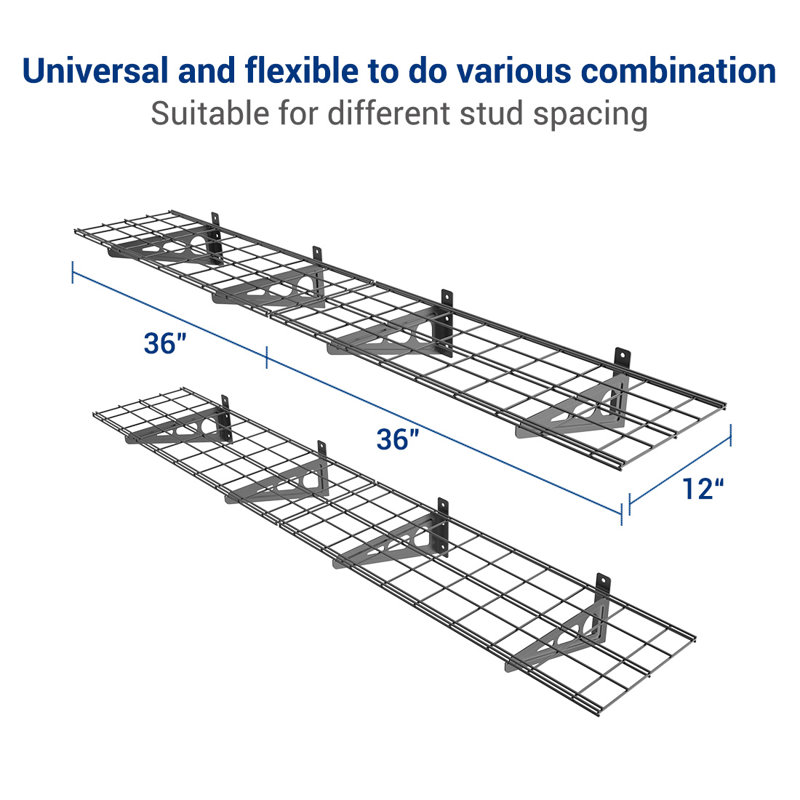 72'' W Metal Storage Rack, Black