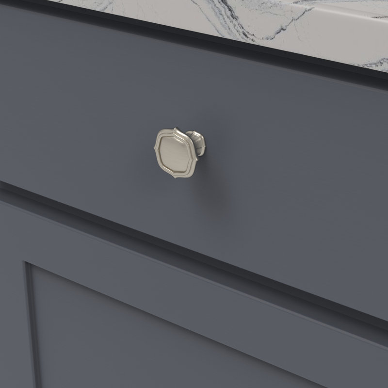Trellis Collection Knob - 1-1/2 " Diameter Cabinet Knob - Traditional Hardware for Drawers & Cabinets, Satin Nickel