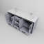 Ensemble de meuble-lavabo double avec plateau en marbre de culture et robinet-2145245866