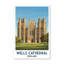Wells Cathedral, England - Romantic Gothic Travel Poster of Somerset's Medieval Jewel. Giclee Print on Wrapped Canvas. Wall Art, Home Decor - Religious & Cultural Sites, England 1 Piece Wrapped Canvas Wall Art-2022790244