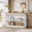 Console moderne pour le hall d'entrée, canapé blanc de 41,34 pouces derrière le canapé avec rangement à 3 niveaux, mobilier de couloir étroit pour le salon