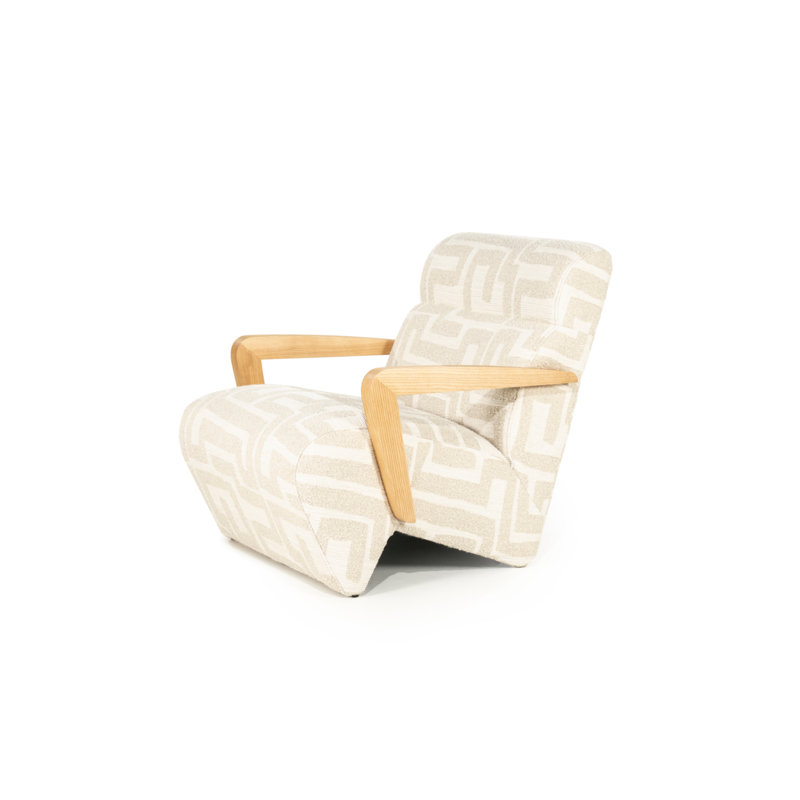 Fauteuil d'appoint Olek, Mélange de polyester beige / gris clair