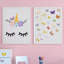 Sleeping Unicorn with Butterflies Kids Wall Sticker