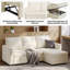 Moda Form 3-Seater L-Shaped Sofa Bed, Convertible Corner Sofa with Reversible Chaise & Pull Out Trundle Bed  for Small Living Rooms, Apartments-376368481