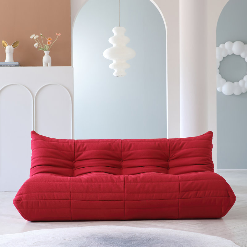 Chaise longue en velours, Rouge