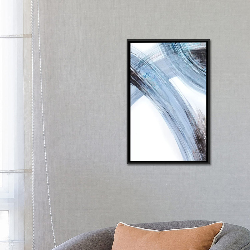 « lines i », impression sur toile, H 26 po x l 18 po x P 1,5 po, Toile avec cadre noir, Pas de tapis