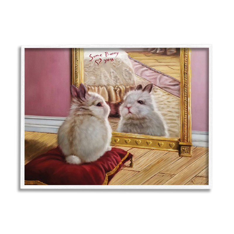 «Some Bunny Loves You», impression sur toile, H 30 po x l 24 po x 1,5 po, Giclée encadrée blanc bord de mer