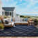 Adianey Red Barrel Studio Easy Care Trellis Navy Blue Indoor/Outdoor Area Rug