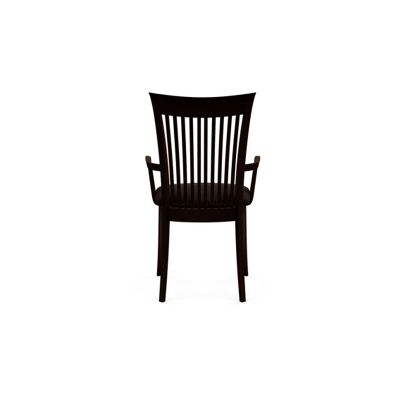 Sarah Upholstered Arm Chair, Smoke Cherry, Ebony Leather