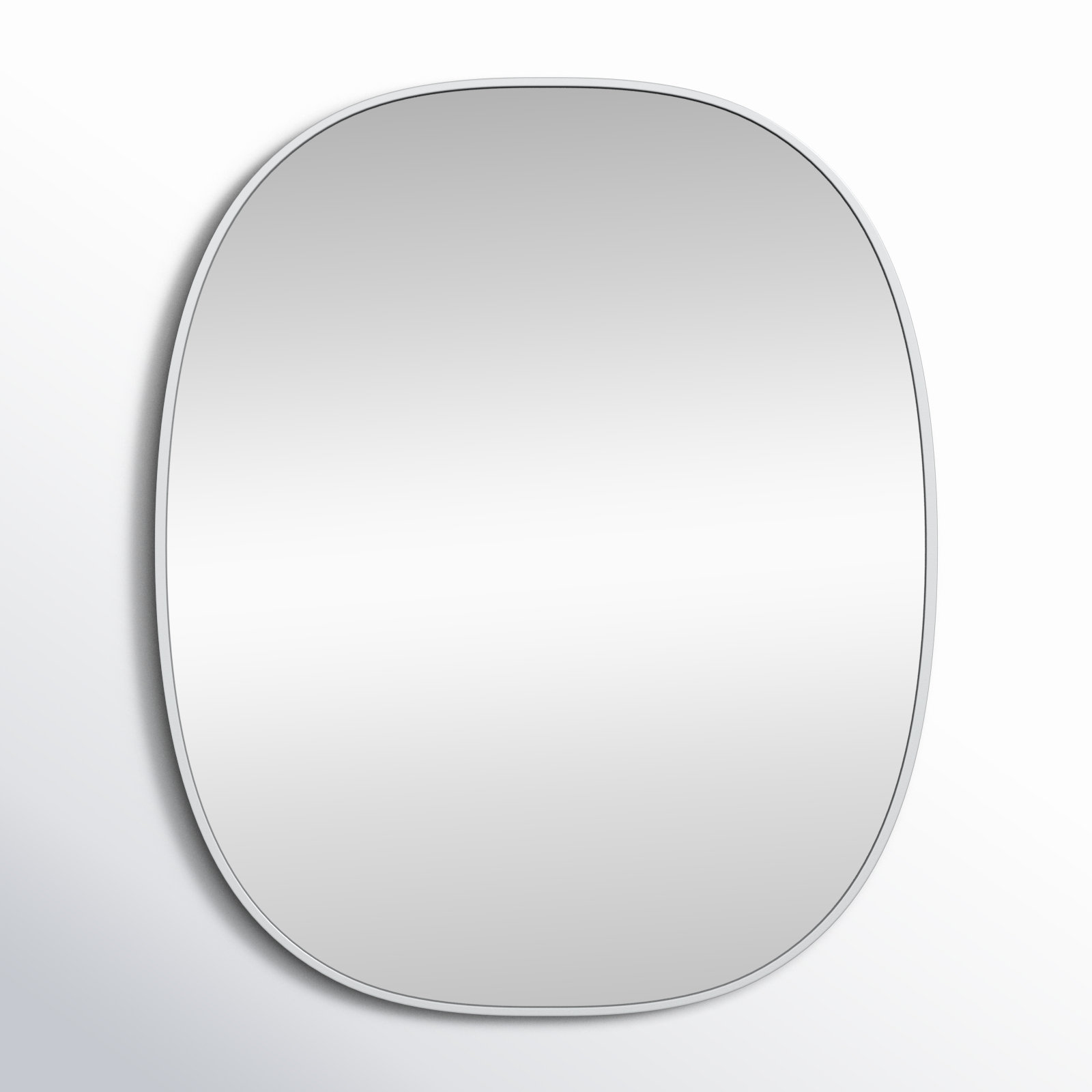 Sabine Metal Curved Oval Wall Mirror, Silver, 36" x 30"