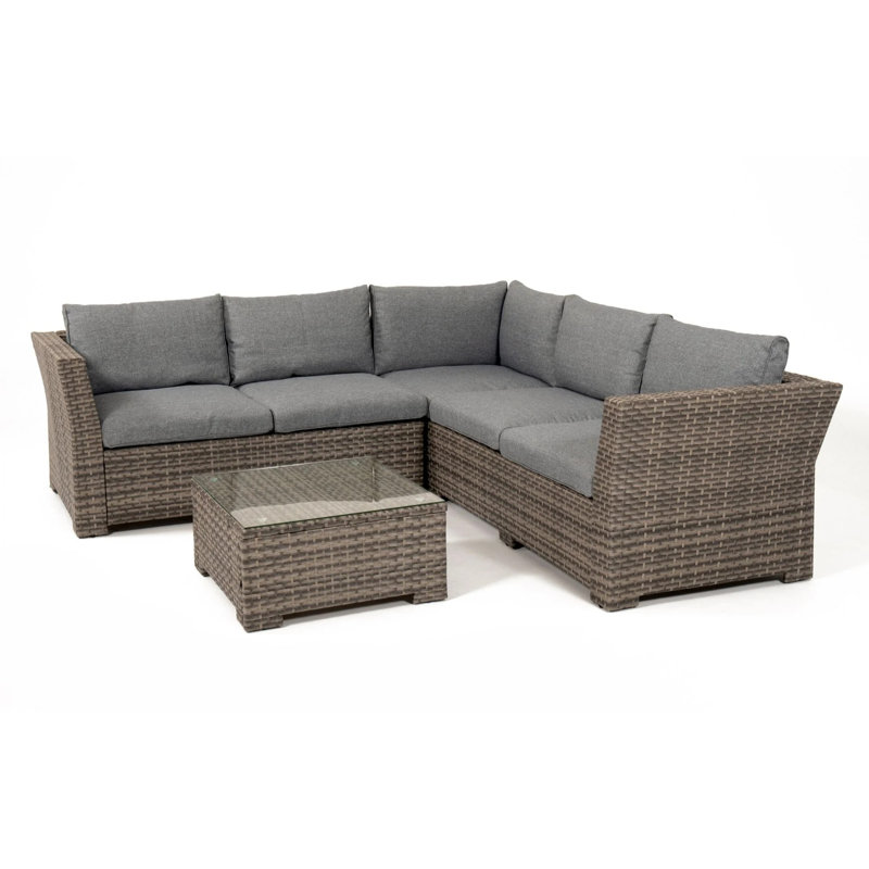 Wicker 5 - Person Garden Lounge Set with Cushions