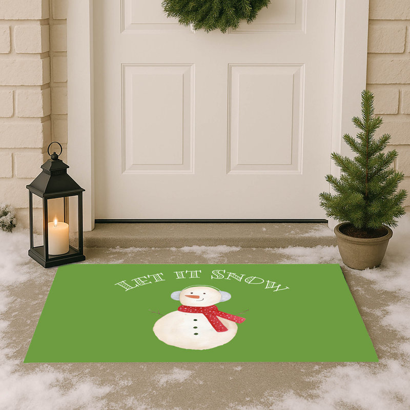 Tapis d'extérieur Let it Snow, Vert, L 21 po x L 34 po