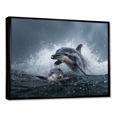 Dolphin Nautical Scene In Summer I - Animals Dolphin Wall Art Living Room