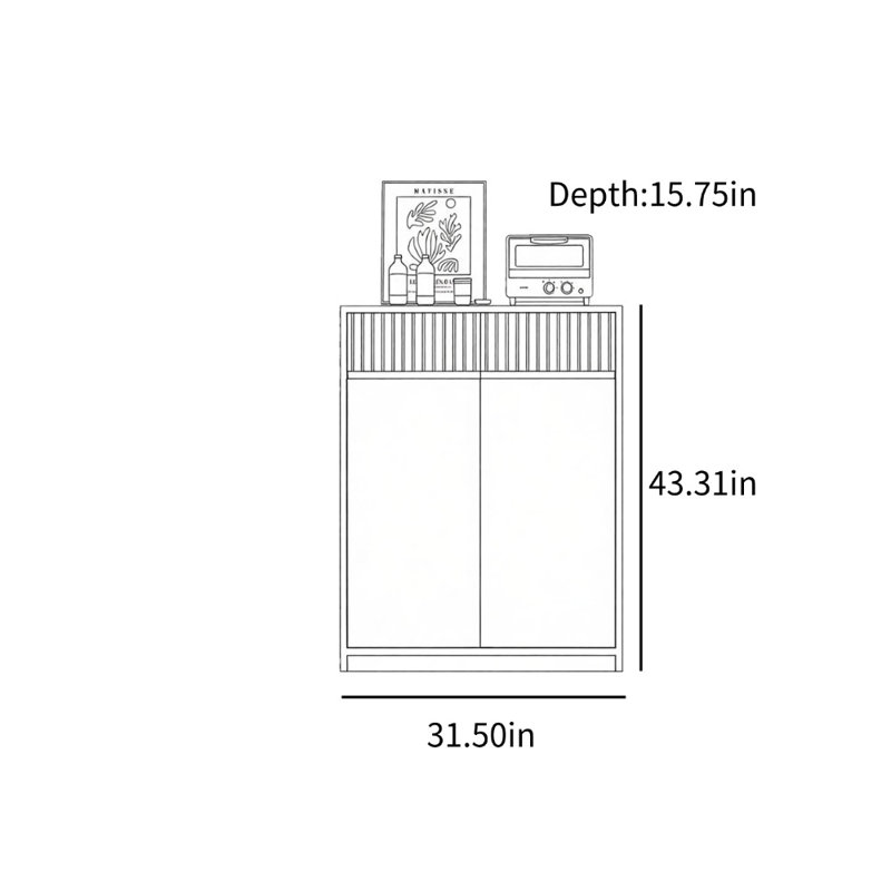 Armoire d'appoint Retro, 43.31" H x 31.5" W x 15.75" D