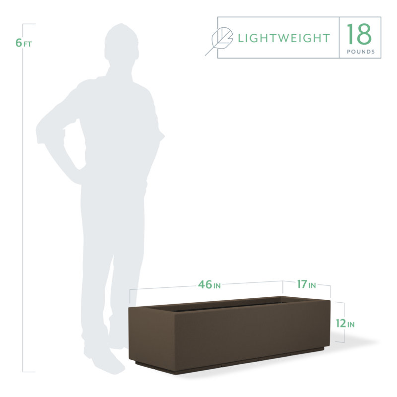 Milan Tall Polymer Box, Chocolate Brown, 12"H x 46"W x 17"D
