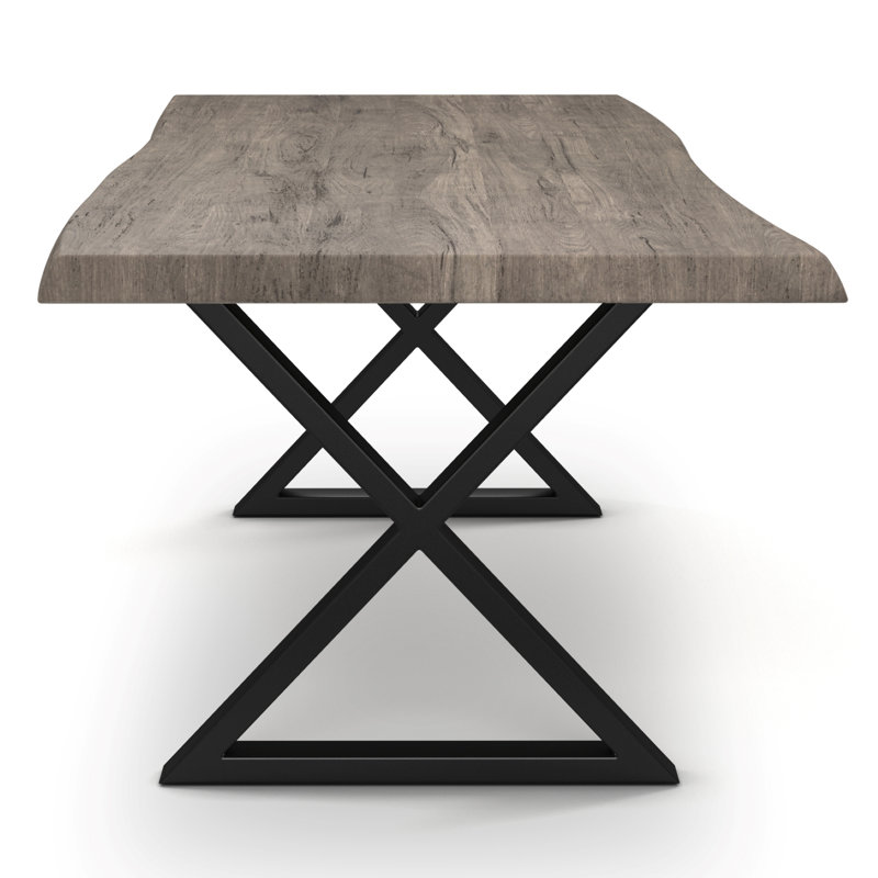 Table de salle à manger Colin, Noir, Gris jet de sable, L 40 po x L 92 po