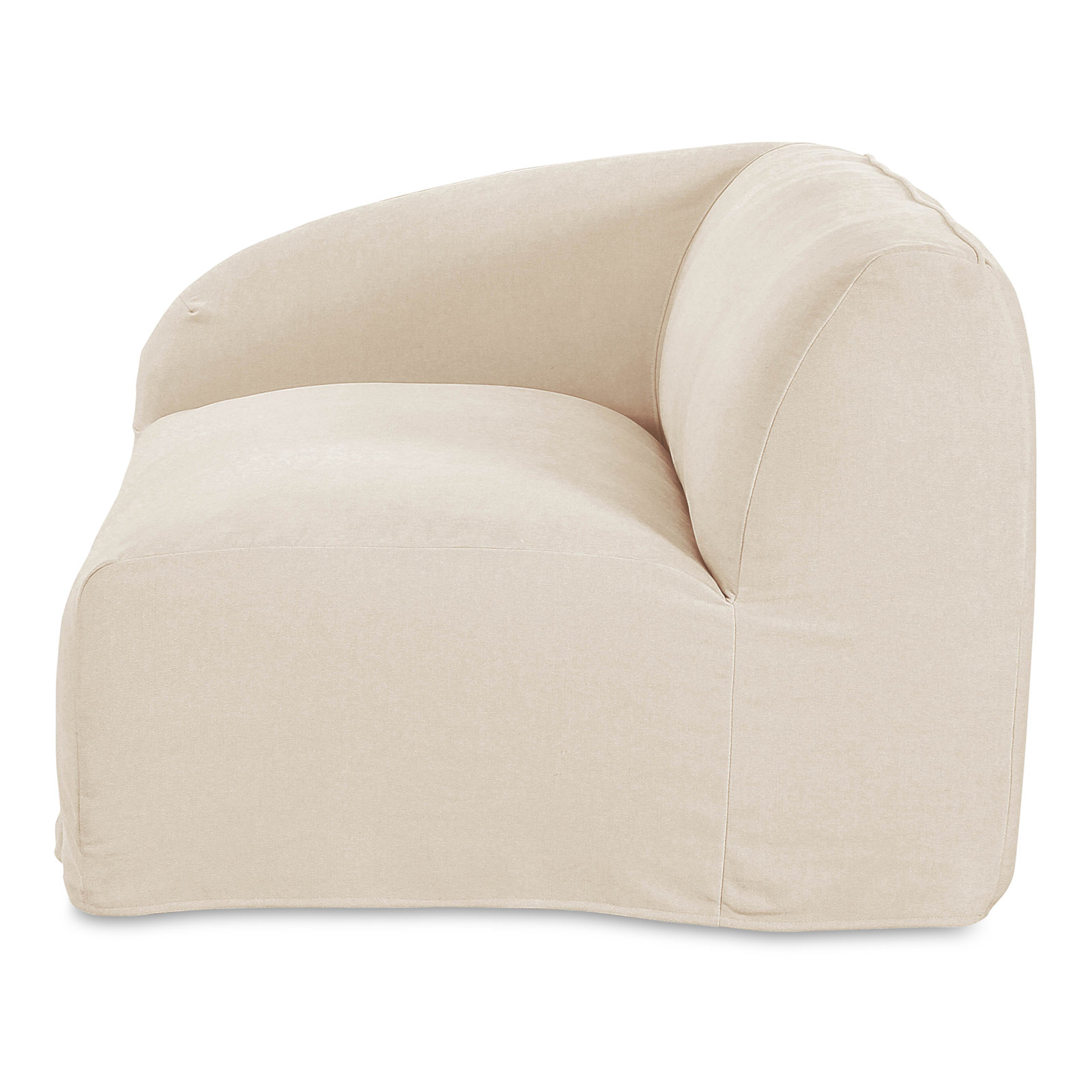 Wilde Left Arm Corner Chair, Cream Veil Canvas