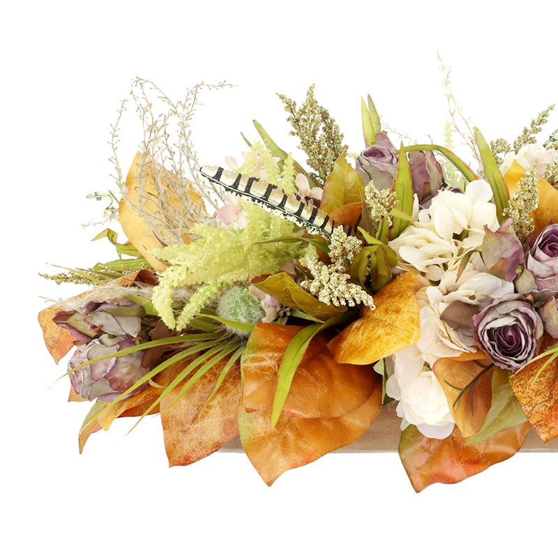 Fall Centerpiece with Hydrangeas, Heather and Roses