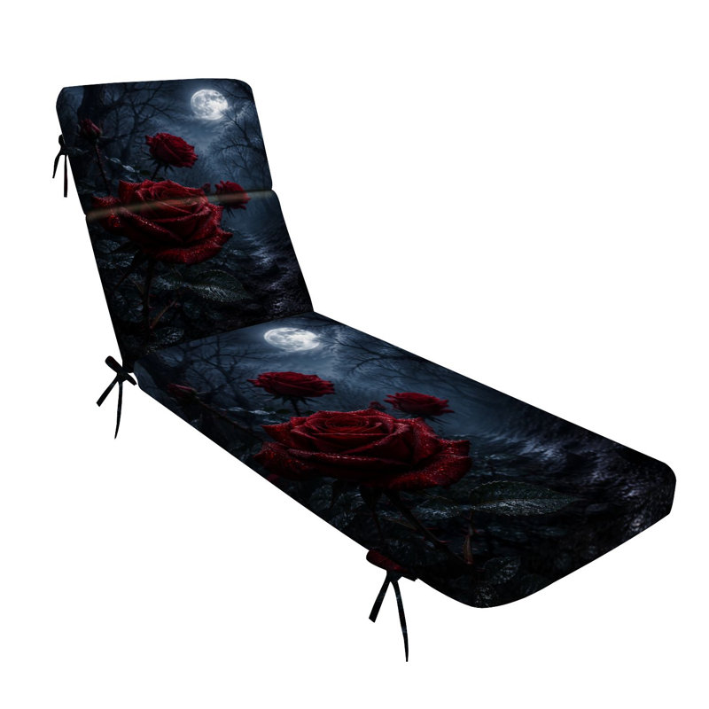  Coussin de patio pour l'extérieur 3 po Red Roses Dew Mystical Dark Forest
