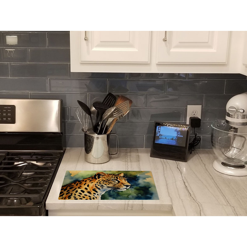 Leopard Glass Cutting Board Large