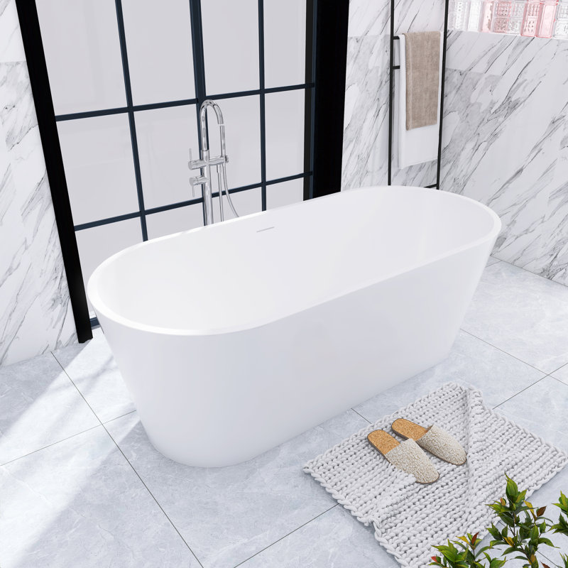 66.9'' x 29.5'' Freestanding Soaking Acrylic Bathtub