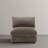 Upholstered Light Brown Faux Rabbit Fur Flannel Armless Chair with Pillow Back, Single Chair Module Part For Sectional Sofa-1671411247