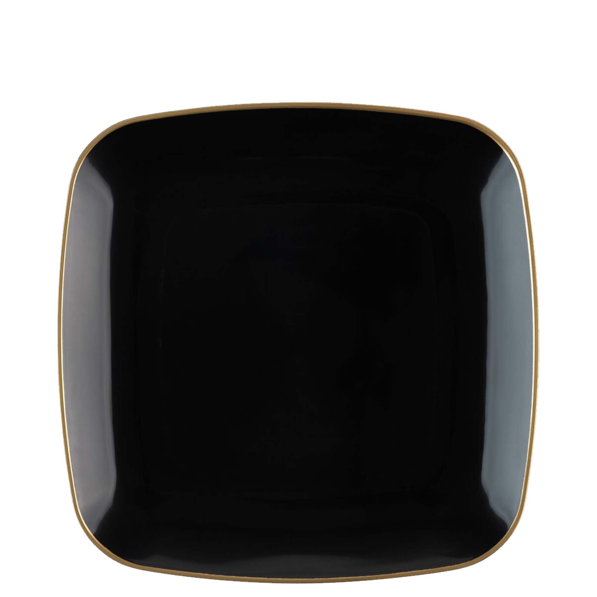 EcoQuality Ecoquality 8.5 Inch Square Black Plastic Plates With Gold ...