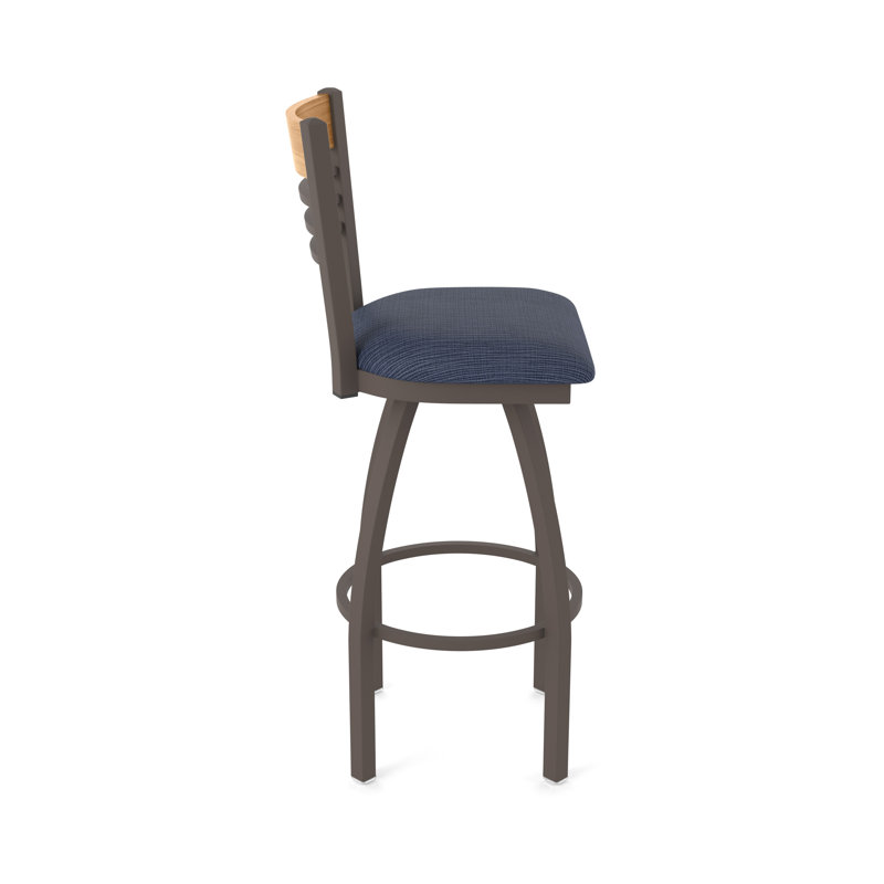 Tabouret tournant 880 Eleanor, Bronze, Bleu très foncé, Tabouret de bar (siège de 30 po de hauteur)
