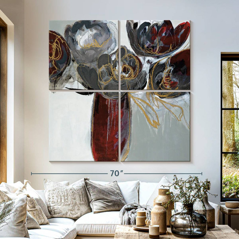 Avery Ruby And Grey, 57" H x 57" W