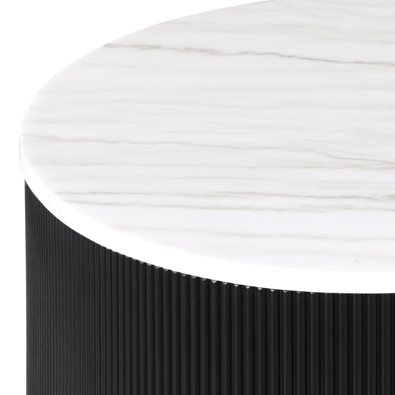 Table basse en marbre Kirtin, Noir
