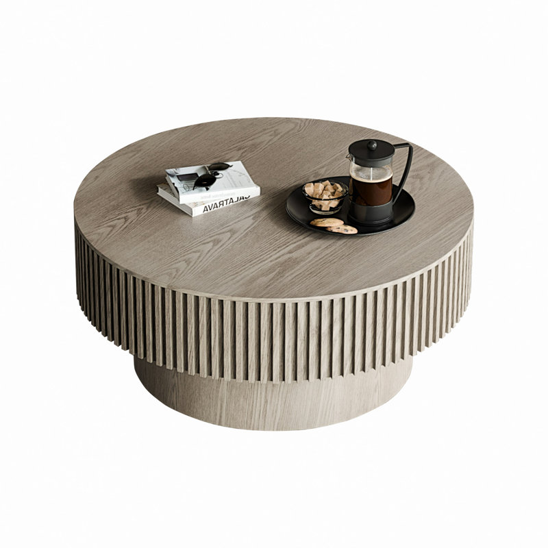 Table basse avec rangement Timeshia, H 14 po x l 31,5 po x P 31,5 po, Gris