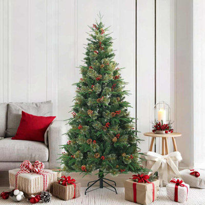 Artificial Hinged Christmas Tree Green PVC, PE and Steel