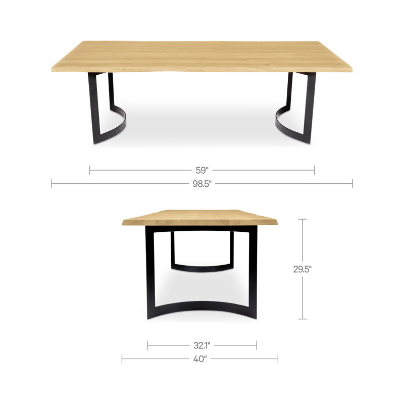 Bent Dining Table, 29.5" H x 98.5" W x 40" D