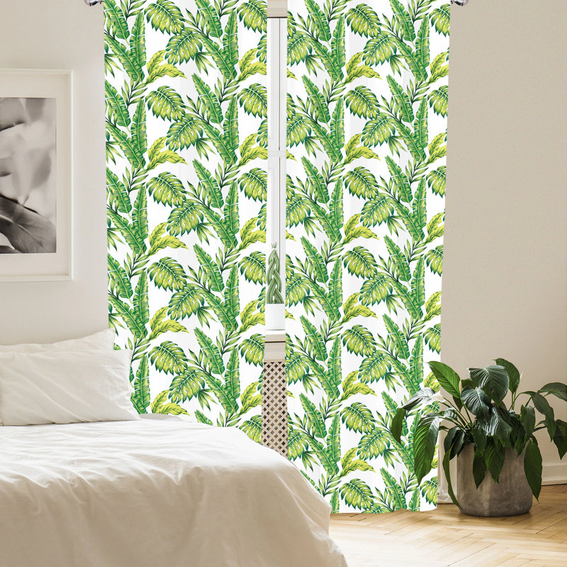 Jungle Semi-Sheer Rod Pocket Curtain Panels, 28" x 63"