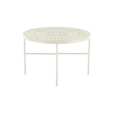 La'Stratta Round Metal Outdoor Dining Table With Umbrella Hole , 42.5'' in. W 42.5'' in. D
