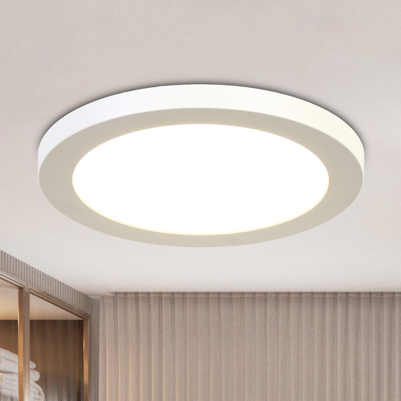 1-Light LED Round Modern Flush Mount Light, 0.5" H x 7.1" W x 7.1" D, 12 W