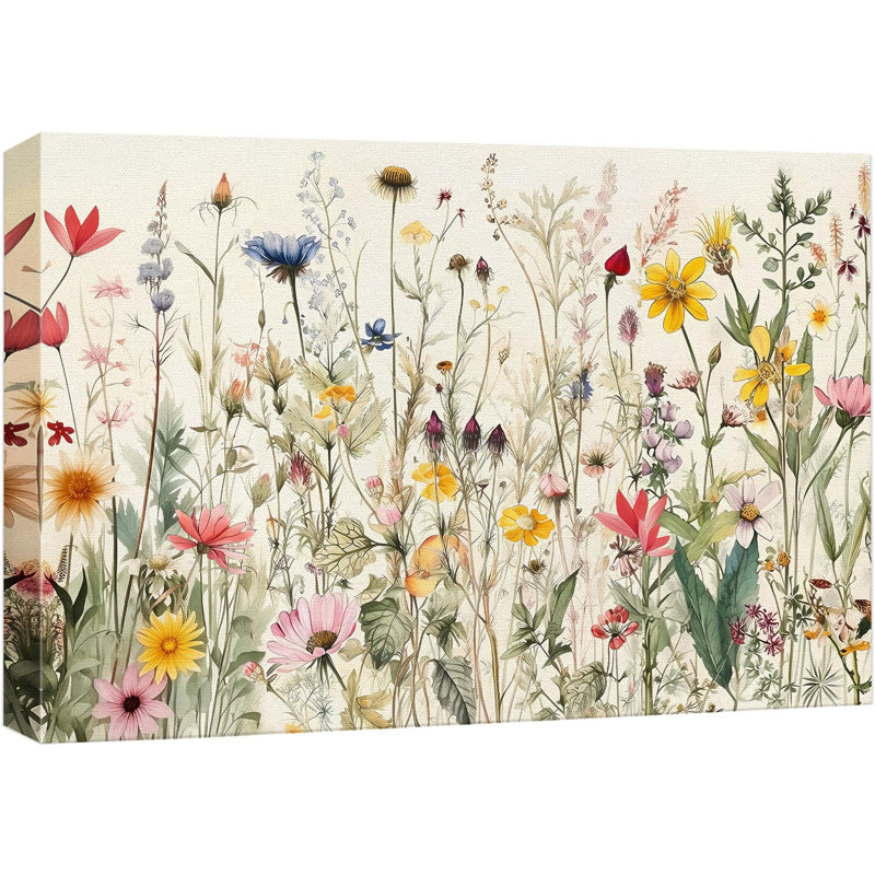 «Wildflowers Prints Minimalist» sur, H 32 po x l 48 po, Toile tendue