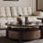Walnut Minimalist Rock Panel Coffee Table Set