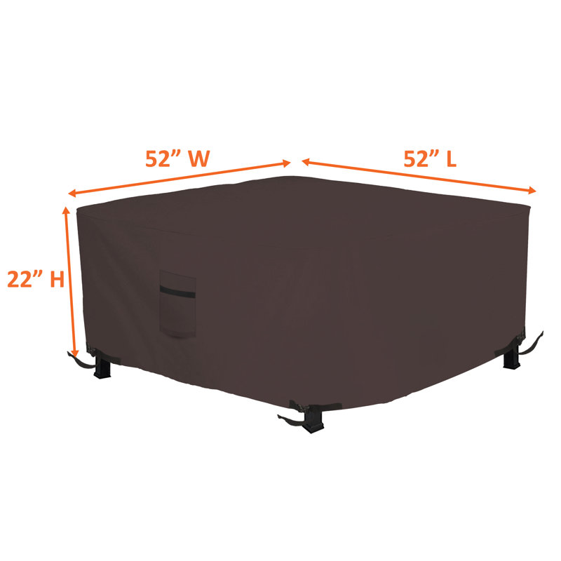Outdoor Cover, 55.9cm H x 132.1cm W x 132.1cm D, Coffee
