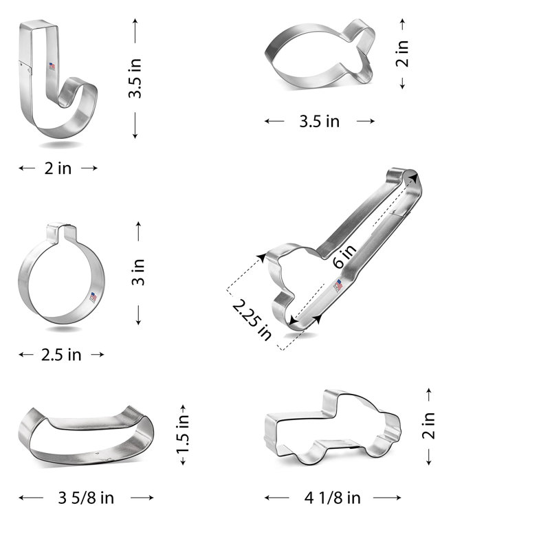 Ensemble d'emporte-pièces de pêche 6 pièces Cookeccutter.Com