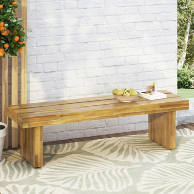 Wood Bench For Outdoor Area With Rustic Elegance, 58.24"X16.01"X19.11 Design Patio Bench, Enhances Space, 58.24"W X 16.01"D 19.11"H
