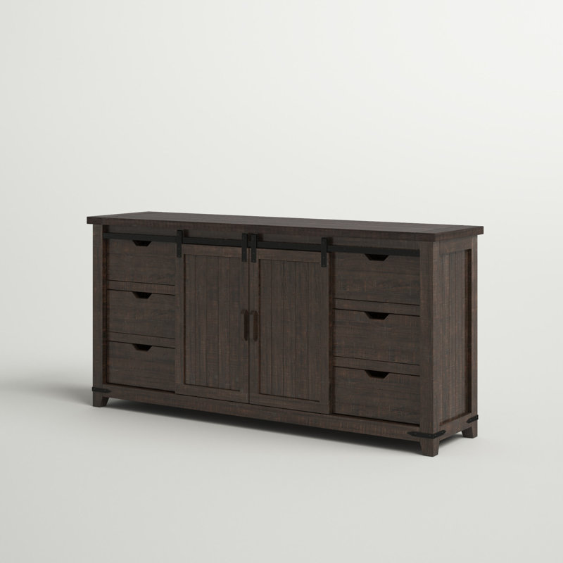 Karley 70'' Solid Wood Sideboard, Barnwood Brown