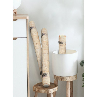 Primrue Birch Logs For Decoration, 19.5" White Birch Logs For Fireplace Decor, Artificial Birch Wood Stack, Set Of 18, Perfect For Crafts, DIY, Seasonal Displays & Faux Fireplaces