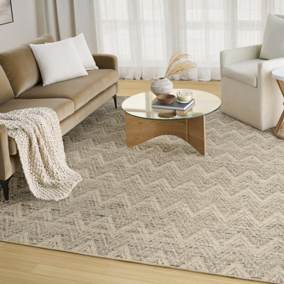 Dkny Pure Purl 8'6" X 11'6" Grey Ivory Modern Indoor Rug